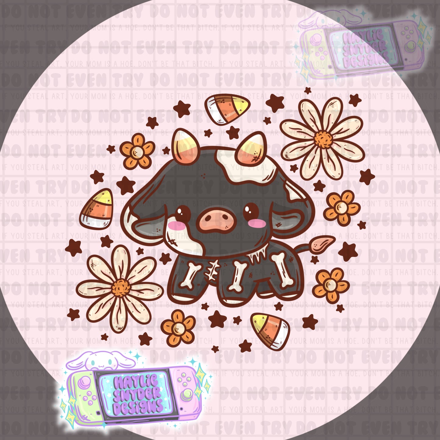 Spooky Kawaii Cow PNG
