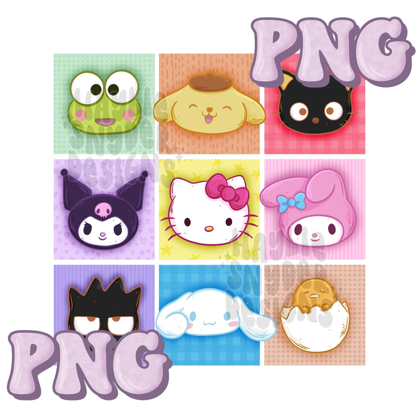 Kitty Friends Collage PNG