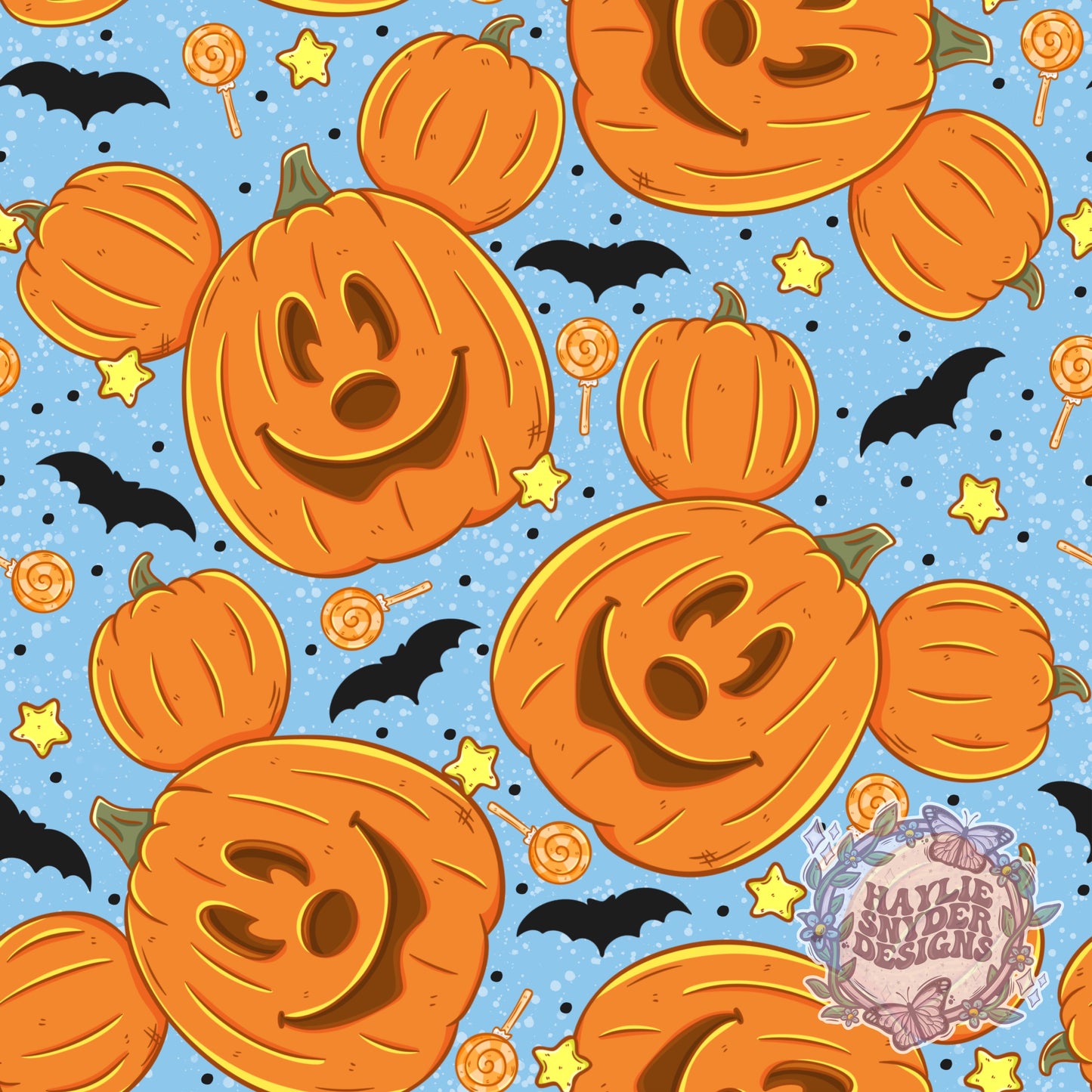 Mouse Pumpkin Halloween Blue