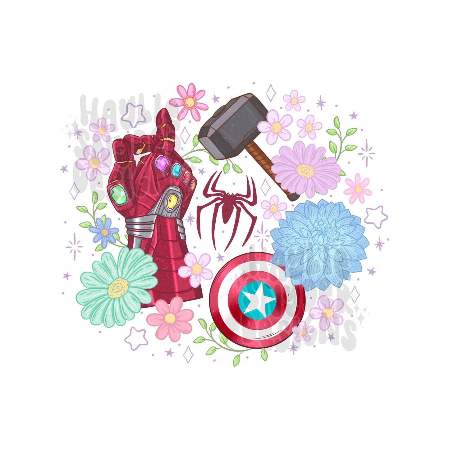 Floral Superheroes PNG