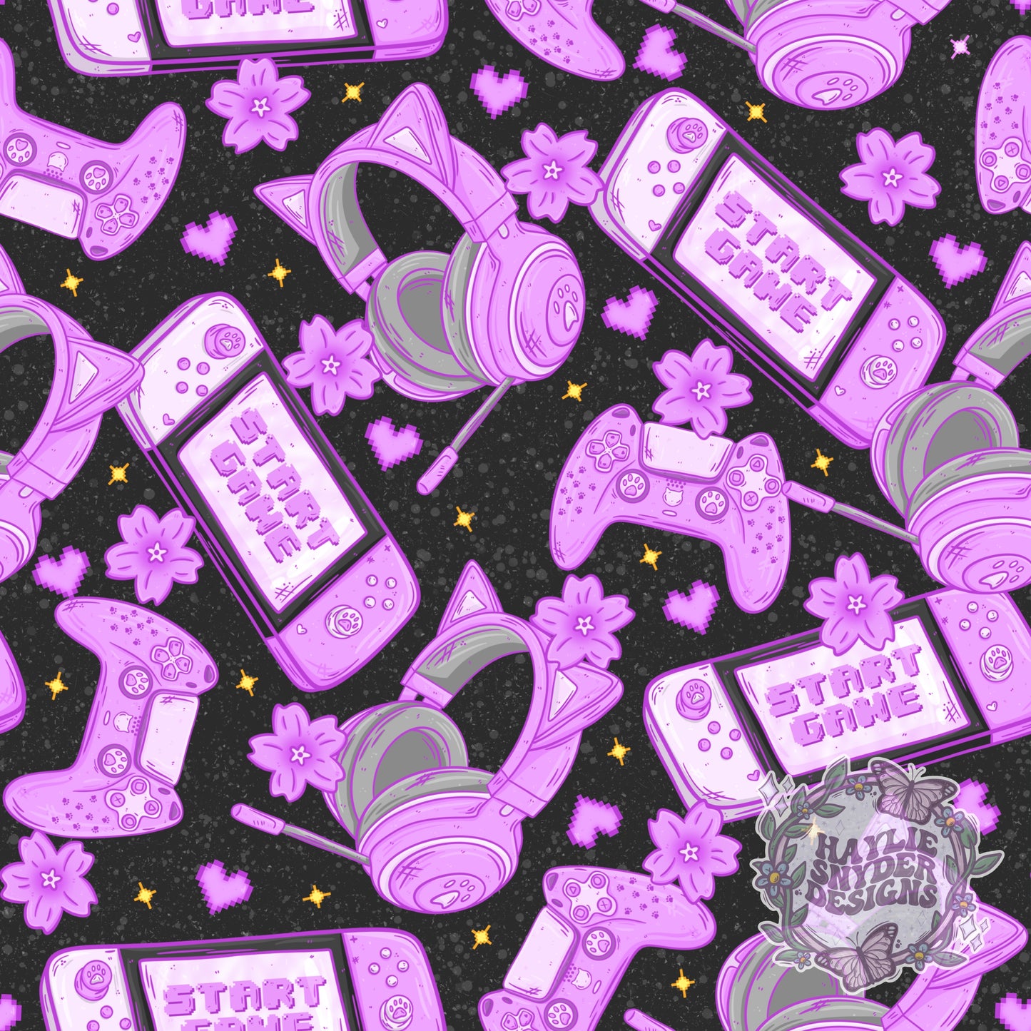 Purple Gamer Girl Muted Black