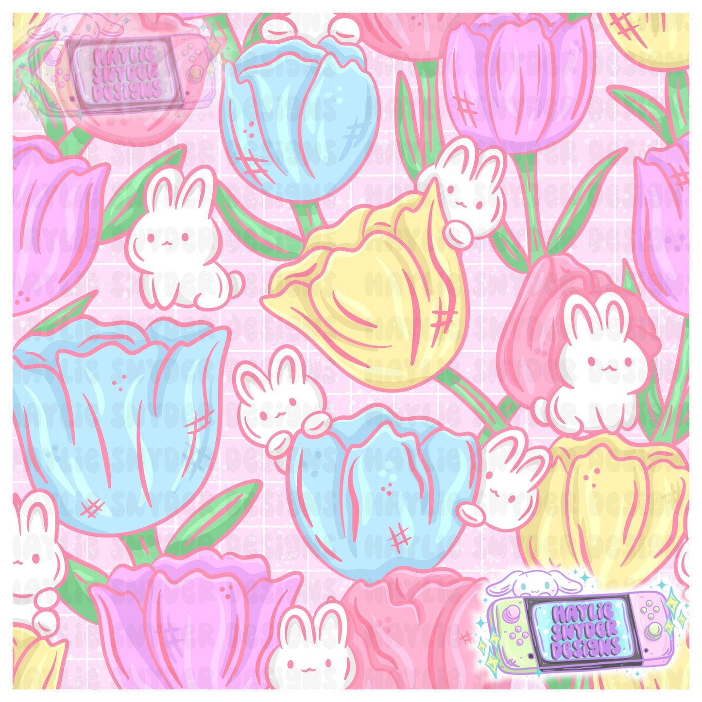 Bunnies Tulips